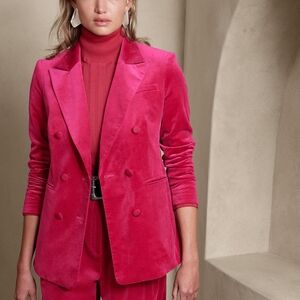 Women's Pink Velvet Blazer